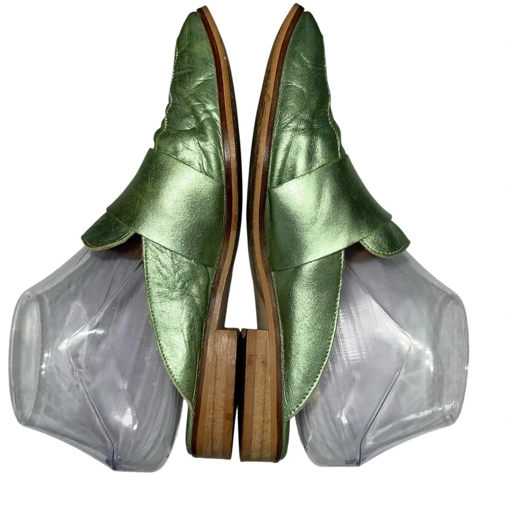 Free People Mule Size 36 US 6 At Ease Loafer Slip On Shoes Green Made‎ In Spain